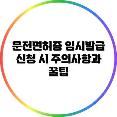 운전면허증 임시발급 신청 시 주의사항과 꿀팁