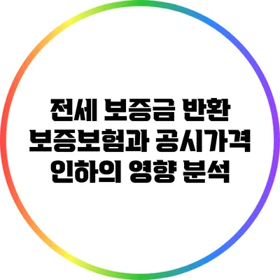 전세 보증금 반환 보증보험과 공시가격 인하의 영향 분석