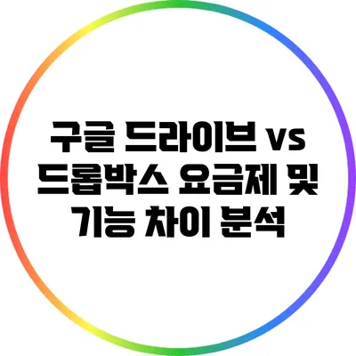 구글 드라이브 vs 드롭박스: 요금제 및 기능 차이 분석