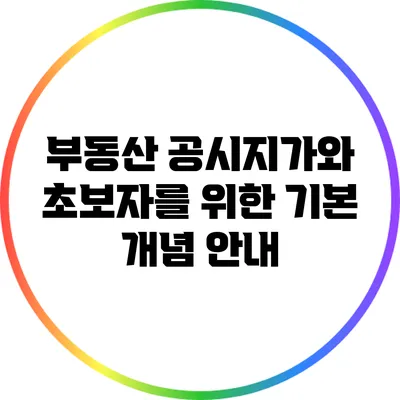 부동산 공시지가와 초보자를 위한 기본 개념 안내