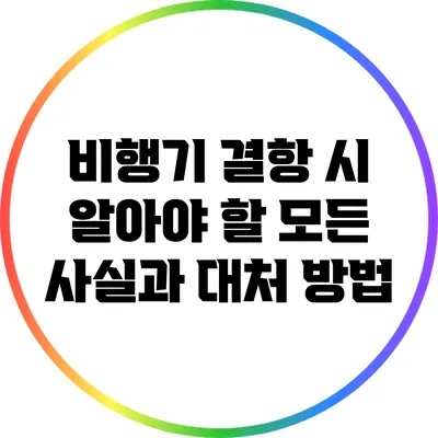비행기 결항 시 알아야 할 모든 사실과 대처 방법