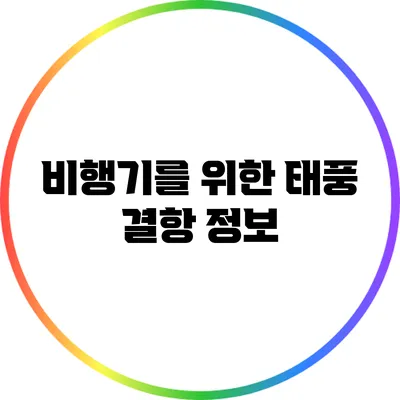 비행기를 위한 태풍 결항 정보