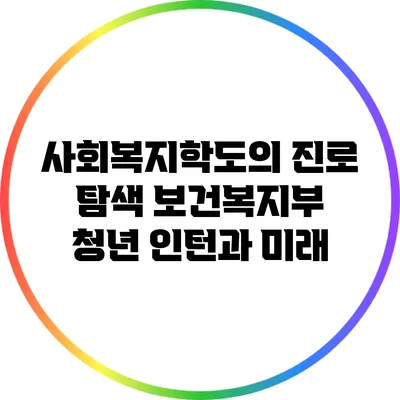 사회복지학도의 진로 탐색: 보건복지부 청년 인턴과 미래