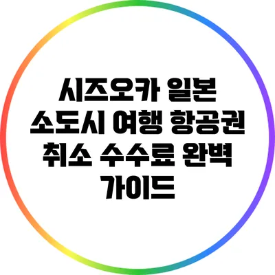 시즈오카 일본 소도시 여행: 항공권 취소 수수료 완벽 가이드