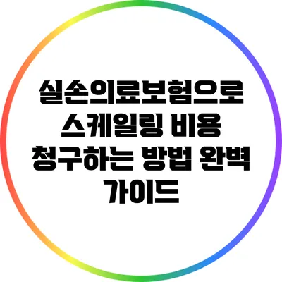 실손의료보험으로 스케일링 비용 청구하는 방법 완벽 가이드