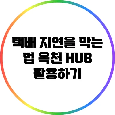 택배 지연을 막는 법: 옥천 HUB 활용하기