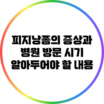 피지낭종의 증상과 병원 방문 시기: 알아두어야 할 내용
