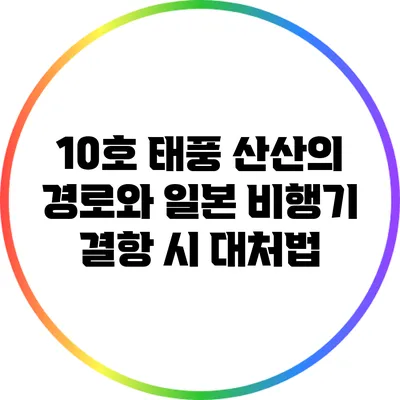 10호 태풍 산산의 경로와 일본 비행기 결항 시 대처법