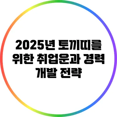 2025년 토끼띠를 위한 취업운과 경력 개발 전략