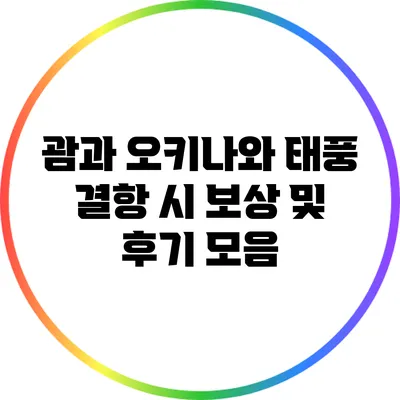 괌과 오키나와 태풍 결항 시 보상 및 후기 모음