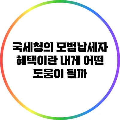 국세청의 모범납세자 혜택이란? 내게 어떤 도움이 될까?