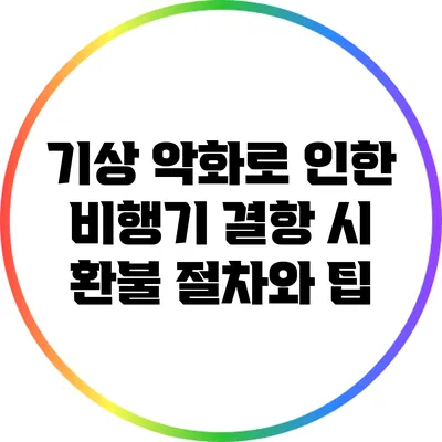 기상 악화로 인한 비행기 결항 시 환불 절차와 팁