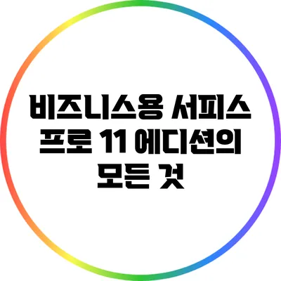 비즈니스용 서피스 프로 11 에디션의 모든 것