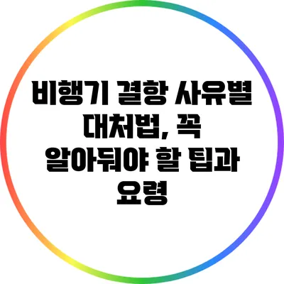 비행기 결항 사유별 대처법, 꼭 알아둬야 할 팁과 요령
