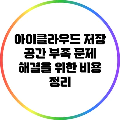 아이클라우드 저장 공간 부족 문제 해결을 위한 비용 정리