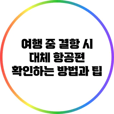 여행 중 결항 시 대체 항공편 확인하는 방법과 팁