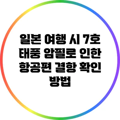 일본 여행 시 7호 태풍 암필로 인한 항공편 결항 확인 방법
