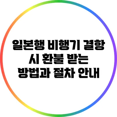 일본행 비행기 결항 시 환불 받는 방법과 절차 안내