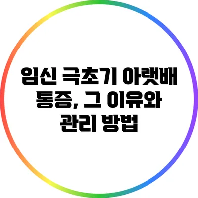 임신 극초기 아랫배 통증, 그 이유와 관리 방법