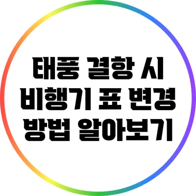 태풍 결항 시 비행기 표 변경 방법 알아보기