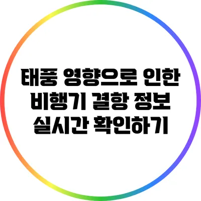 태풍 영향으로 인한 비행기 결항 정보 실시간 확인하기