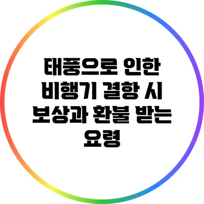 태풍으로 인한 비행기 결항 시 보상과 환불 받는 요령