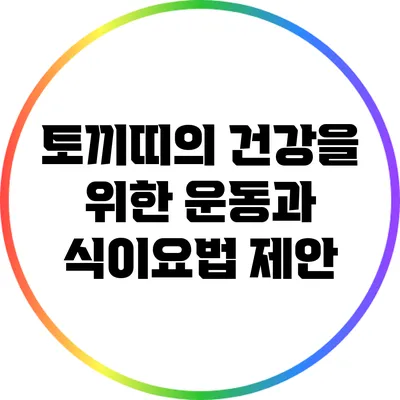 토끼띠의 건강을 위한 운동과 식이요법 제안