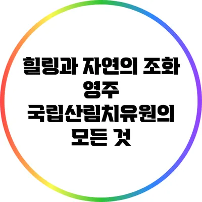 힐링과 자연의 조화: 영주 국립산림치유원의 모든 것