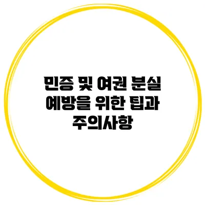 민증 및 여권 분실 예방을 위한 팁과 주의사항