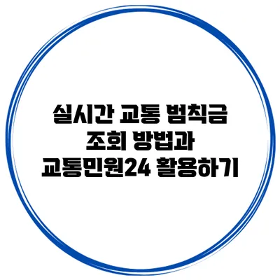 실시간 교통 범칙금 조회 방법과 교통민원24 활용하기
