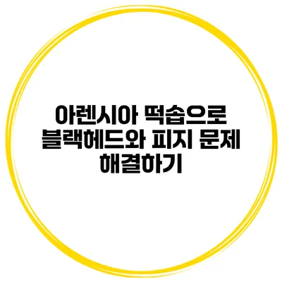 아렌시아 떡솝으로 블랙헤드와 피지 문제 해결하기