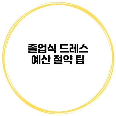 졸업식 드레스 예산 절약 팁