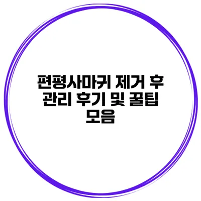 편평사마귀 제거 후 관리 후기 및 꿀팁 모음