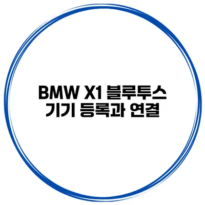 BMW X1 블루투스 기기 등록과 연결