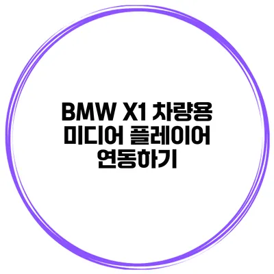BMW X1 차량용 미디어 플레이어 연동하기
