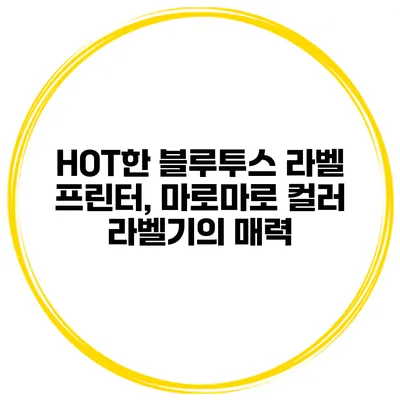HOT한 블루투스 라벨 프린터, 마로마로 컬러 라벨기의 매력
