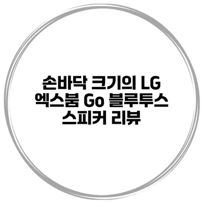 손바닥 크기의 LG 엑스붐 Go 블루투스 스피커 리뷰