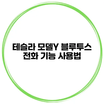 테슬라 모델Y 블루투스 전화 기능 사용법