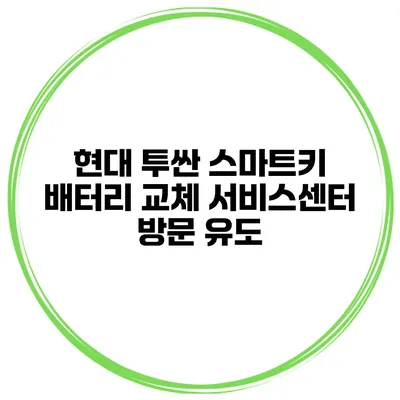 현대 투싼 스마트키 배터리 교체 서비스센터 방문 유도